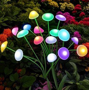 Садовий сонячний світильник у вигляді грибів Gardlov 2 шт, RGB, 10 LED, 70 см, водонепроникний
