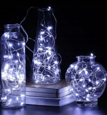 Светодиодная гирлянда Sun Lamp Капля Росы 200 LED, 20м холодный белый свет, батарейки 3 АА