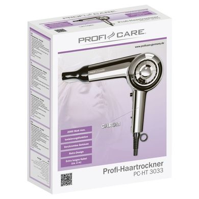 Фен для волосся хромований ProfiCare PC-HT 3033