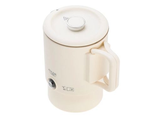 Электрочайник дорожный Adler AD 1388 cream (0.8 л), туристический чайник со складной ручкой, двойные стенки