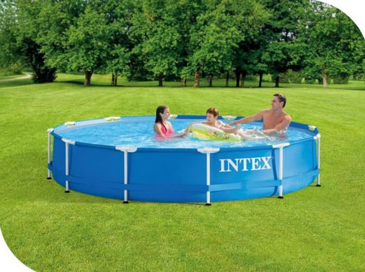 Большой бассейн Intex с насосом и фильтром 366x76 Garden Frame