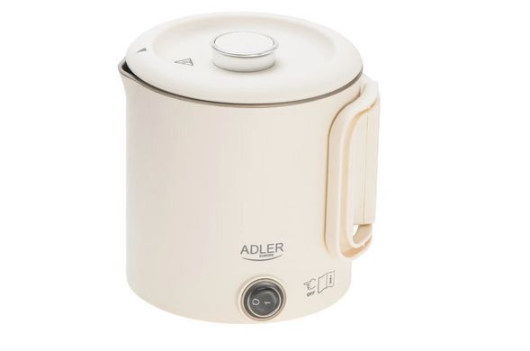 Электрочайник дорожный Adler AD 1388 cream (0.8 л), туристический чайник со складной ручкой, двойные стенки