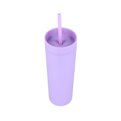 Охлаждающий матовый стакан 473ml BPA-Free с трубочкой 21х6,5см violet