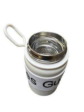 Термокружка Gucgres из нержавеющей стали 400ml с сеткой заварником, с двойными стенками белая