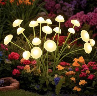Садовий сонячний світильник у вигляді грибів Gardlov 2 шт, RGB, 10 LED, 70 см, водонепроникний