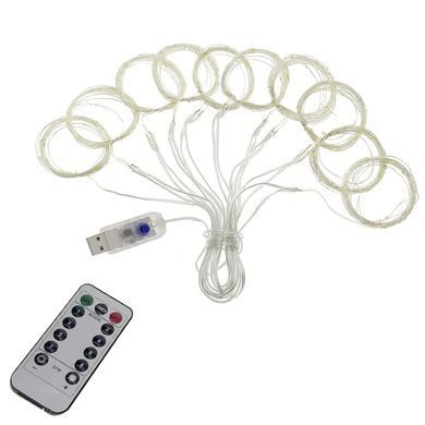 Гирлянда штора капля росы Sun Lamp 3х3 метра 300 LED с пультом и USB питанием, белое свечение