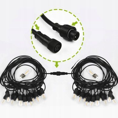 Гирлянда садовая светодиодная RED GARDEN 10м 10x LED лампочки E27 IP44 теплый белый 2700K для сада, балкона