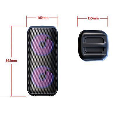 Bluetooth колонка Adler AD 1903 з радіо, караоке, RGB-підсвіткою, акумулятор 1500 мАгBluetooth колонка Adler AD 1903 з радіо, кара