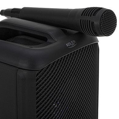 Bluetooth колонка Adler AD 1903 з радіо, караоке, RGB-підсвіткою, акумулятор 1500 мАгBluetooth колонка Adler AD 1903 з радіо, кара