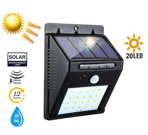 Уличный светильник с датчиком движения на солнечной батарее Solar Motion LED 20 белый цвет