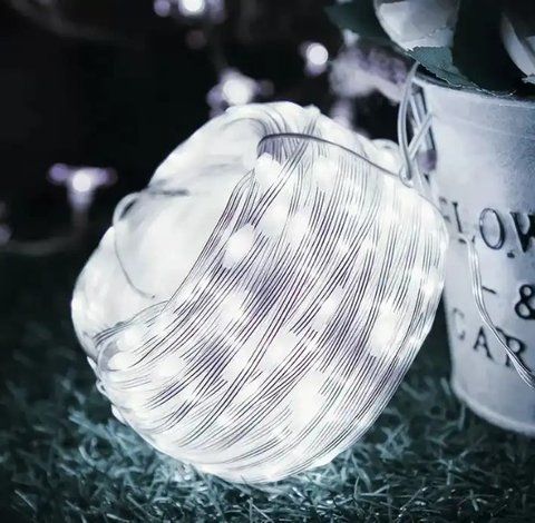 Гирлянда светодиодная 500 LED большие капли 50 метров, дом/улица белый, 8 режимов