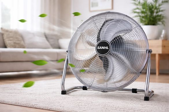 Напольный вентилятор SANHL FE-45, 100 Вт, 45 см (18"), металлический, 3 скорости, регулировка наклона