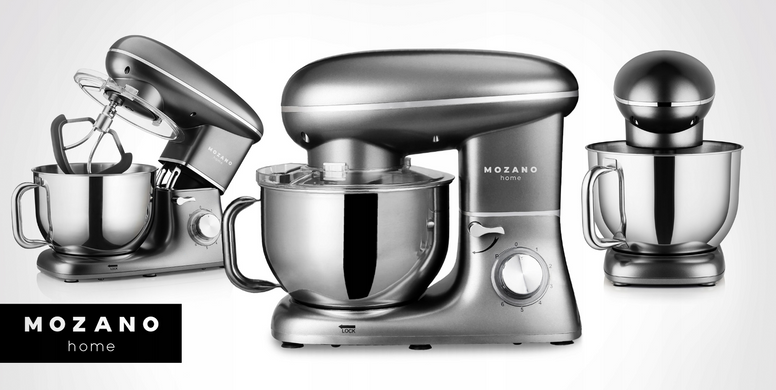 Професійний Тістоміс Mozano Kitchen Machine 2300 Вт чаша 6,2л Silver КУЛІНАРНА КНИГА В ПОДАРОК