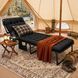 Раскладушка кемпинговая с мягким матрасом 6 см и подушкой Camping 190х68х30 см (нагрузка до 200 кг, черная) CC-3F0468S