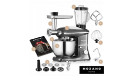 Профессиональный Кухонный Комбайн 3в1 Тестомес Mozano Kitchen Machine 2300 Вт чаша 6,2л Silver