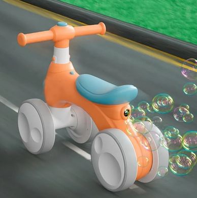Біговел-каталка Holiday з мильними бульбашками та ліхтариком orange