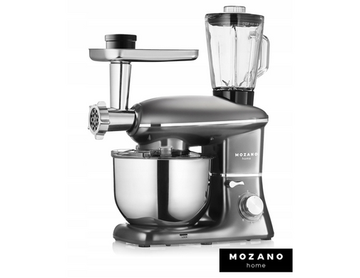 Профессиональный Кухонный Комбайн 3в1 Тестомес Mozano Kitchen Machine 2300 Вт чаша 6,2л Silver