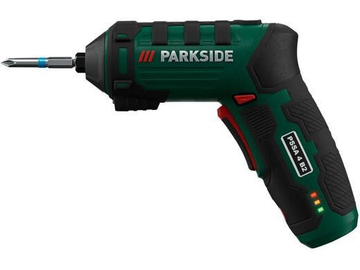 Акумуляторна викрутка Parkside PSSA 4 B2, 4 В / 2 А&middot;год, 26 насадок, USB-C зарядка, ключ