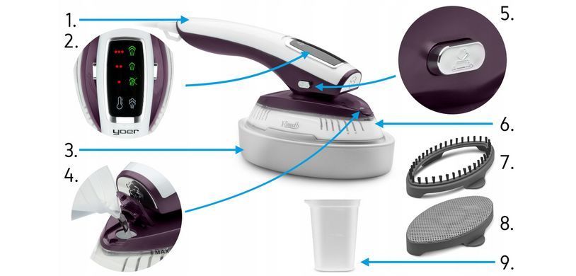 Відпарювач для одягу Yoer X-Smooth 1300 Вт вертикальна парова праска