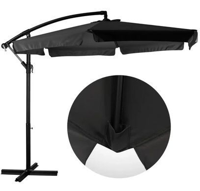 Садовый зонтик Garden Rosa с ручкой 300см Графит + Чехол в подарок