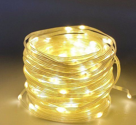 Гирлянда светодиодная 200 LED большие капли 20 метров, дом/улица теплый белый, 8 режимов