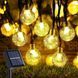 Уличная светодиодная гирлянда 12 метров 100 LED на солнечной батарее "Хрустальные шары"