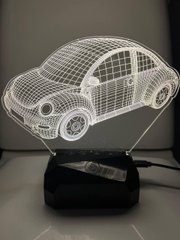Світильник нічник 3D VW Beetle USB, акумулятор