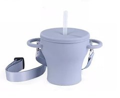Безопасная пищевая силиконовая складная чашка oldbro 450 мл SKY blue