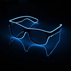 Очки светодиодные прозрачные El Neon ray blue неоновые