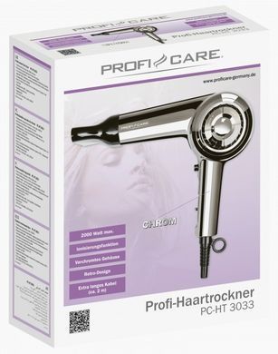 Фен для волосся хромований PROFICARE PC-HT 3033