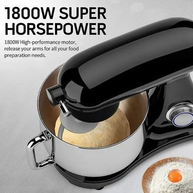 Планетарный миксер тестомес 1800Вт чаша 8л COOKDEYI SM 1522NM black