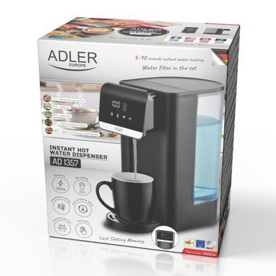 Диспенсер гарячої води Adler AD 1357, 2.5L, 8 температур, сенсорна панель, швидкий нагрів, фільтр води, 2600 Вт