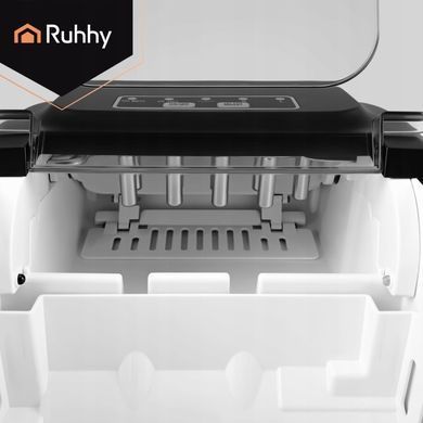Ледогенератор Ruhhy 27708 1.2 л 12 кг/сутки, генератор льда с компрессором, 2 размера льда, цикл 6-13 мин для дома и офиса