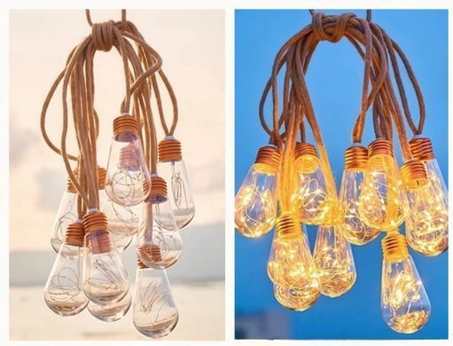 Уличный и домашний LED светильник Sunlamp 8 м + 2 м, 20 ламп по 10 LED, 220V, IP65, теплый свет, 8 режимами