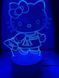 Светильник ночник 3D Hello Kitty 220в, RGB 16 цветов, цв, USB