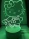 Светильник ночник 3D Hello Kitty 220в, RGB 16 цветов, цв, USB