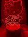 Светильник ночник 3D Hello Kitty 220в, RGB 16 цветов, цв, USB