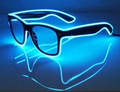 Очки светодиодные прозрачные El Neon ray ice blue неоновые