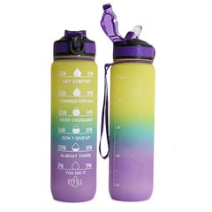 Мотиваційна пляшка для води 1л з часом, без BPA, Tritan фітнес, спорт, прогулянка ygf