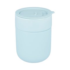 Кофейные чашки 295мл с крышками Cute Travel Mugs с защитным силиконовым чехлом light blue