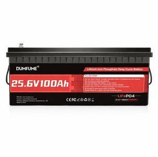 Акумулятор LiFePO4 DUMFUME 25.6V 100Ah 2560Wh, 24V Deep Cycle, для інвертора та сонячних систем