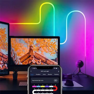 Розумна гнучка неонова світлодіодна стрічка Neon LED RGB-IC з Bluetooth USB і синхронізацією музики 5 метрів Водостійкий смарт гнучкий