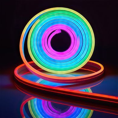 Розумна гнучка неонова світлодіодна стрічка Neon LED RGB-IC з Bluetooth USB і синхронізацією музики 5 метрів Водостійкий смарт гнучкий
