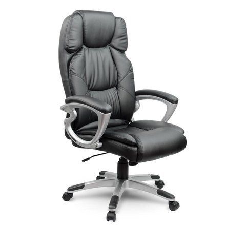 Офисное кресло для руководителя Office Spark Black с подголовником и регулировкой высоты (до 120 кг)