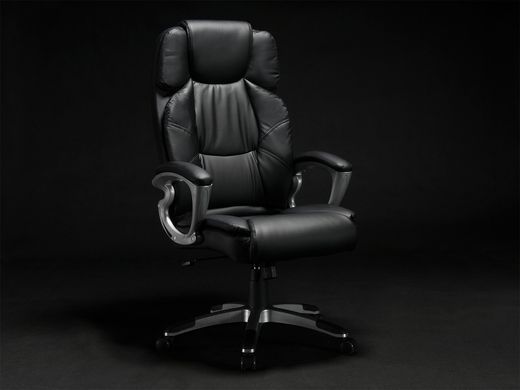Офисное кресло для руководителя Office Spark Black с подголовником и регулировкой высоты (до 120 кг)