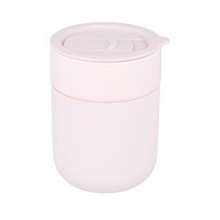 Кофейные чашки 295мл с крышками Cute Travel Mugs с защитным силиконовым чехлом Pink