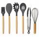 Силиконовый кухонный набор принадлежностей Kitchen & Dining 12 предметов (дерево+силикон) графитовый