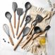 Силіконовий кухонний набір приладдя Kitchen & Dining 12 предметів (дерево+силікон) графітовий