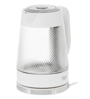 Электрочайник стеклянный Adler AD 1306, 1.8 л, LED подсветка, 2200 Вт, скрытый нагревательный элемент, автоотключение