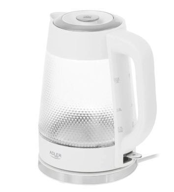 Электрочайник стеклянный Adler AD 1306, 1.8 л, LED подсветка, 2200 Вт, скрытый нагревательный элемент, автоотключение